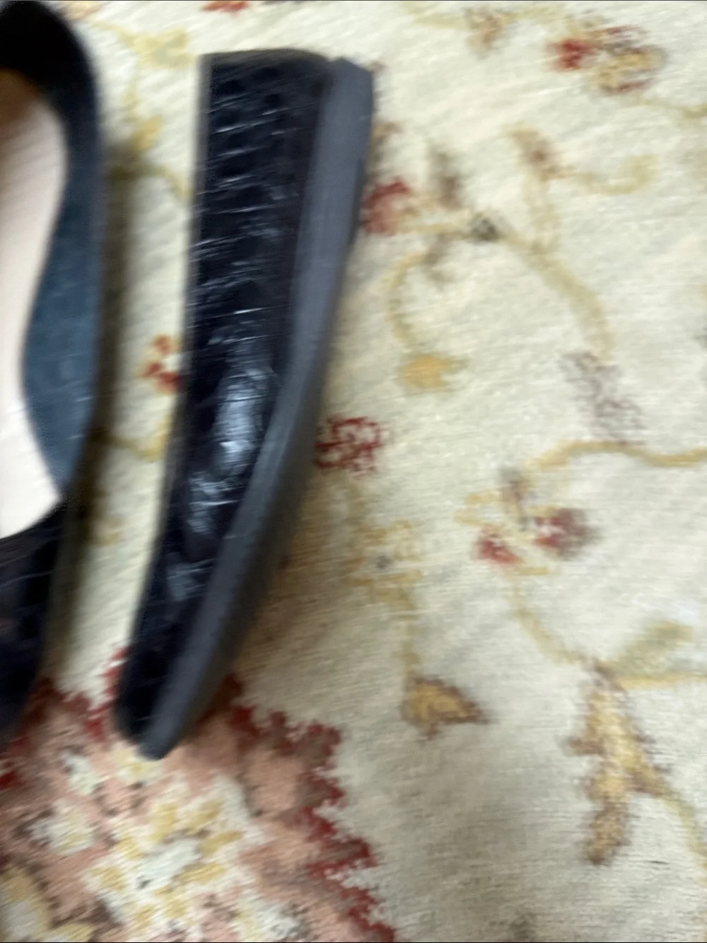 Salvatore Ferragamo Strana style Black Croc-Embossed Leather Flats